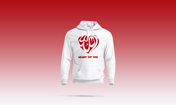 Red On White The Heart Of God Hoodie